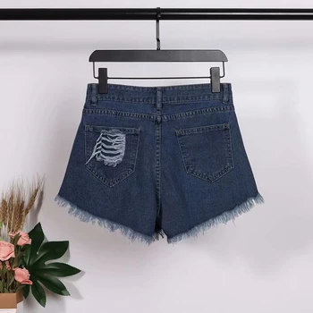 2020 Nový Príchod Príležitostné Letné Horúce Predaj Denim Ženy Šortky Vysokej Waists kožušiny linajkované nohu-otvory Plus Veľkosť Sexy Krátke Džínsy