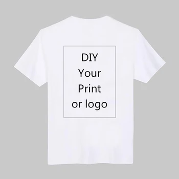 Prispôsobený Print T Shirt pánske/dámske/detské DIY Váš Ako obrázok alebo Logo Biely Top Tees Modálne tričko Veľkosť S-4XL