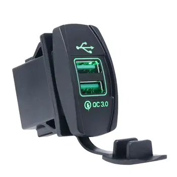 Dual Rýchle Nabíjanie USB 3.0 LED Rýchlo Nabíjačka Adaptér na 12V/24V Auto, Motocykel, Boat SUV Autobus, Kamión Marine