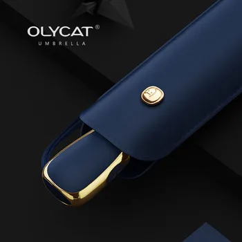 Olycat 3 Skladacie Automatické Čierny Povlak Krém na opaľovanie UV žiarenie Slnečné A Daždivé Dáždnik Ultra Ľahký Prenosný Dáždnik Žena