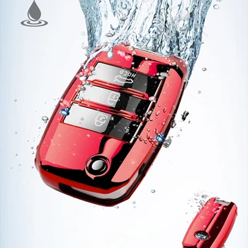 TPU Auto Diaľkové Tlačidlo Úplné Pokrytie Prípade Keychain Pre KIA K2 K3 K4 K5 Rio QL Ceed Sorento Cerato Sportage Auto Tlačidlo Chrániť púzdro