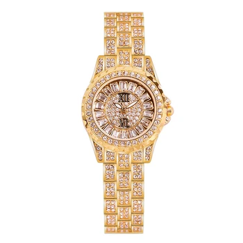 Šaty Hodinky Ženy Vynikajúce Top Luxury Diamond Quartz Dámske Hodinky Módne Zlaté Náramkové hodinky Ženy hodinky prúd relogio feminino