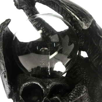 Gotický Dragon Na Lebka Hlavy Socha S Elektrickým Sklo Horor Osvetlenie Plasma Ball Lebky Figúrka Novinka Stolná Lampa