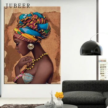 Afrika plátno na maľovanie na Stenu, Umenie, Maľovanie Obrázkov, Plagátov a Vytlačí Čierna Žena Na plátne domova obrazov na Stenu Obývacia Izba