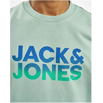 Jack & Jones mens mikina Potu Kapota Posádky krku okolo krku farba Zelená s logom značky