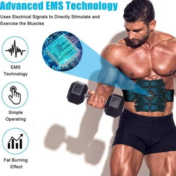 Brušný Sval Stimulátor Tréner USB Nabíjateľné EMS Fitness Vybavenie Body Shaping Stroj Electrostimulator posilňovacia