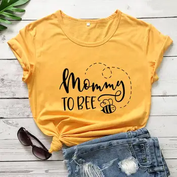 Mama Na Bee Roztomilý Bee Vytlačené Tričko nový príchod 2020 lete bavlna vtipné tričko Deň matiek Darček Mama Život Tričko Tehotné Topy
