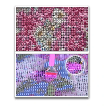 5D Full Round-Diamond Maľovanie Cross Stitch Kvet 
