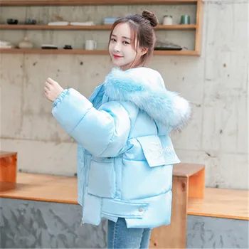 Móda, nové zimné žien bavlnená bunda študent krátke kabáty čalúnená voľné Dole bavlnená bunda kórejský teplé ženy vrchné oblečenie Parkas