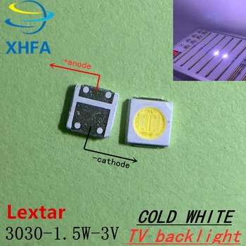 500PCS Pre lextar Podsvietenie LED 1W 3030 3V studená biela 80-90LM TV Aplikácia nových Lextar PCT led 3v
