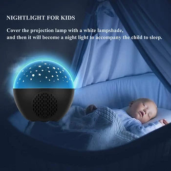 Farebné Hviezdne Nebo Galaxy Projektor + Diaľkové Ovládanie Hudobného Prehrávača Reproduktor, LED Nočné Svetlo Lampy Novinka Osvetlenie Deti Darčeky