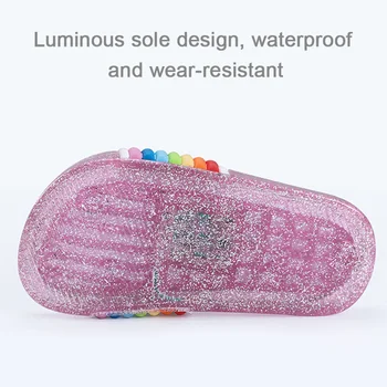 ULKNN Obuv Pre Baby LED Blikajúce Topánky Dievčatá Papuče Vonkajšie Deti Princezná Topánky detské Letné Šľapky Rainbow Sandále