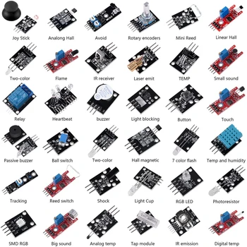37 Senzor Starter Kit pre Arduino Raspberry pi Senzor auta 37in1 Robot Projekty Starter Kits pre Arduino, Raspberry pi 4 Pi 3,3 B+