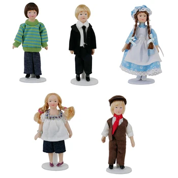 1:12 domček pre bábiky krásne Miniatúrne Porcelánové Bábiky Model Malé Pekné Dievčatá Chlapci