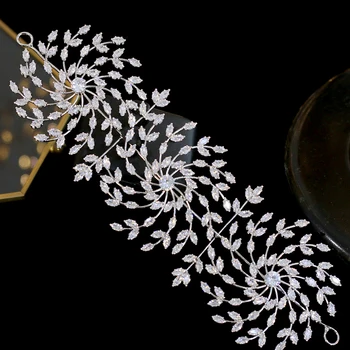 Vysoko kvalitné ohybný headdress Tiaras kvet hlavový most pre nevesty, bočné šperky, korunky, svadobné doplnky do vlasov A00681