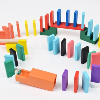 Domino Budovy a Výstavby Hračky 200 ks domino bloky model súpravy montessori domino infantil drevená hračka pre deti, hračky, hračky pre deti