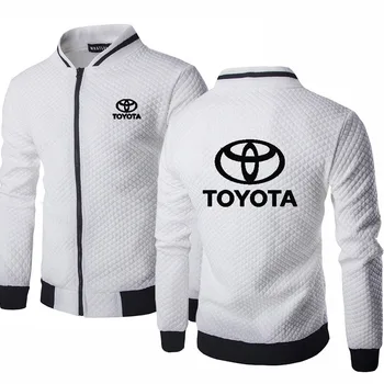 Nová Jar, Jeseň pánske pulóvre Toyota auto logo tlač Módne jednofarebné pánske bundy hip hop Ležérne Športové oblečenie