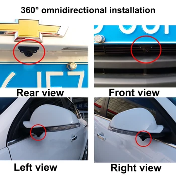 Liislee Intelliegnt Auto Svetelný Senzor Vpredu Vľavo, Vpravo Pohľad z Boku Fotoaparátu Blind Spot Fotoaparát Vodotesný IP67 s Automatickým Tlmením 2 LED