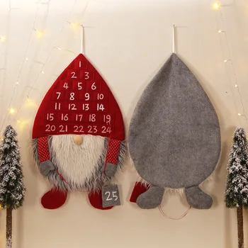 Vianočný Adventný Kalendár Lesa Muž netkanej Textílie Simulácia Vlasy Domov Obývacia Izba, Dvere, Steny Strany Prívesok Dekorácie