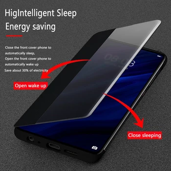 Pôvodné Huawei P40 Pro prípade Huawei P40 prípade Silikónové Flip Kožené smart case 360 shockproof luxusné najvyššej kvality smart view prípade
