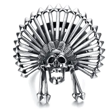 Lebka Hlavy Nadrozmerné Titánové Ocele, Prstene, Šperky Mužov Punk Krúžky