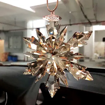 Auto Prívesok, Transparentná Crystal Snehové Vločky Dekorácie Zavesenie Ozdoby Slnko Chytá Snowflake Visí Výbava Vianočné Darčeky