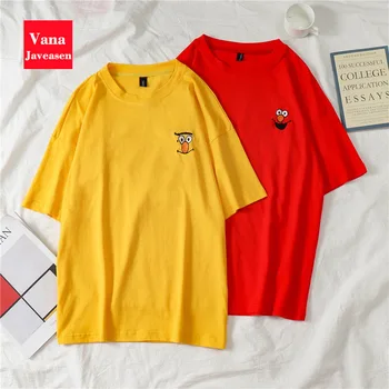 Letné kórejský Príležitostné Voľné Fialové Tričko Ženy Písmeno T-shirts Tlač Funny T-Shirt Pre Ženy Top Šaty, Krátky Rukáv Tees