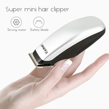 KEMEI Mini Nabíjateľná Hair Clipper Akumulátorové Batérie Elektrické Fúzy Trimer Elektrické Keramické Fréza Vlasy Rezací Stroj 45G