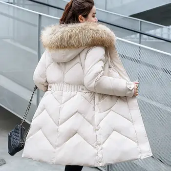 2021new anti-sezóna čalúnená bunda dámske dole čalúnená bunda strednej dĺžky kórejský štýl slim čalúnená bunda zimná hrubé teplé jacke2