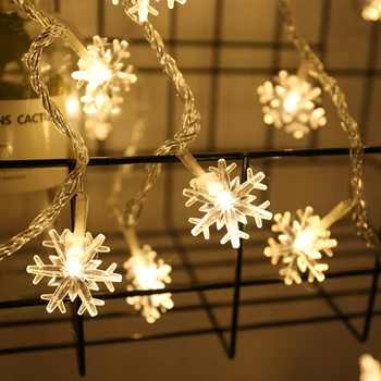 2/3M LED USB snowflake Fairy Svetlá na Vianočné Girlandy Svetlá LED Reťazec Svetlá Strana Záhrada Domov Vianočný Večierok Svadobná Výzdoba