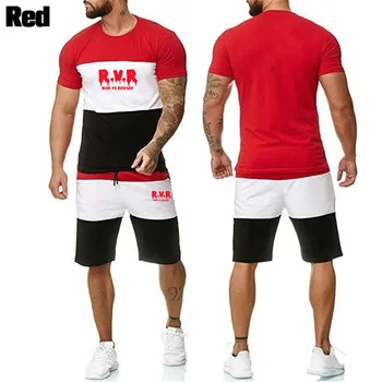 2020 letné šortky, biele červené športové pánske t-shirt pánske, veľkosť S 4XL 5XL 6XL pánske oblečenie dve 2-dielna chlapec vyhovovali oblečenie