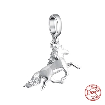 Jemné 925 Sterling Silver Aristokratickej Elegantné Kôň Zvierat Kúzlo Prívesok pre Skutočné Pandoraes Náramok Ženy Móda Jewelr