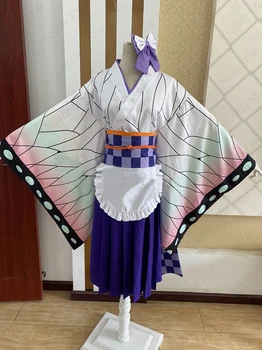 Anime Démon Vrah:Kimetsu č Yaiba Kochou Shinobu slúžka oblečenie lolita šaty Cosplay Kostým na mieru