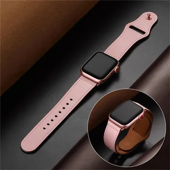 Popruh pre apple hodinky kapela pravej kože slučky 42mm 38mm watchband pre Apple hodinky SE Série 6 40 mm 44 mm Náramok Príslušenstvo