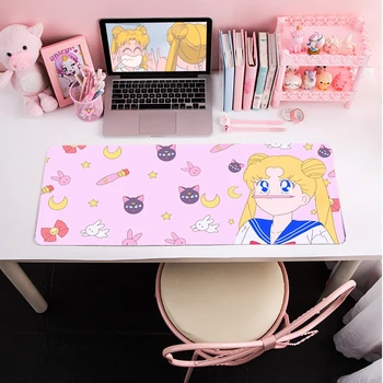 Komiksu, Anime, Sailor Moon Jesť Jedlo, podložku pod Myš, Počítač Hernej Myši Rohože Herné Pad Kawaii Klávesnice stôl laptop Mat Manga Pad