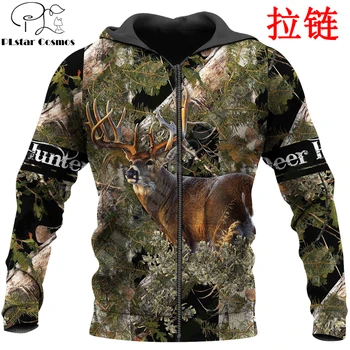 Deer Hunter 3D Vytlačené Muži ženy Hoodie Harajuku Streetwear Pulóver Jeseň Mikina Bežné Tepláková súprava Bunda drop shipping