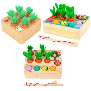 Puzzle Drevené Hračky Magnetické Ovocných Stromov Montessori Hračky Vzdelávacie Hračky Zápas Detí Montessori Materiály Magnetické Jablko Hruška