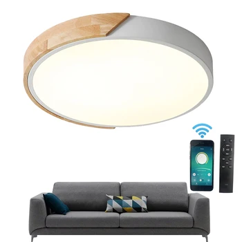 Ultra-Tenký LED 5cm Stropné svietidlo Moderného Masívneho Dreva Stropné Lampy, Povrchová Montáž Flush Panel Diaľkové Ovládanie Osvetlenia Pre Foyer Spálne