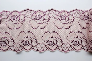 6meters 17 cm Fialová Stretch čipky textílie HOBBY Ručné doplnky Odevu, vyšívanie, šitie Šiat okraji Bielizeň dekorácie 848