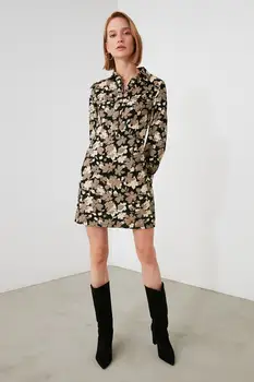 Trendyol Velvet Vzorované Šaty TWOAW21EL2156