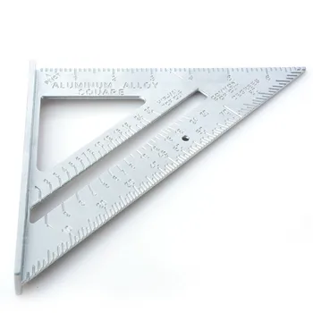 Profesionálne Uhlomeru 7-palcové hliníkové zliatiny tesárske trojuholník, pravítko metrika palcový 90 stupňov 45 stupňov štvorec trojuholník, pravítko