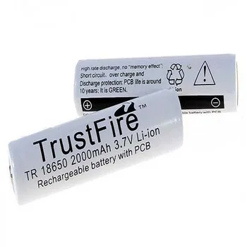 2 ks/veľa TrustFire Chránené TR 18650 2000mAh 3,7 V Nabíjateľná Lítiová Batéria s PCB Napájací Zdroj Pre LED Baterky