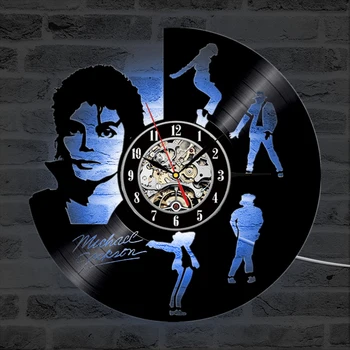 Michel Jackson CD nahrávku Nástenné Hodiny Kreatívny Tanec Tému Vinyl Nástenné Hodiny Ručné Classic Izba Závesné Nástenné Hodiny