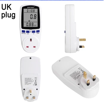 EÚ NÁM UK Zástrčku Digitálne Napätie Wattmeter Spotreba W Energie Meter KWh AC 230V 120V Elektriny Analyzer Monitor