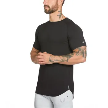 2019 Lete Mens Telocvične T shirt Fitness Kulturistika List Vytlačený Muž Krátke Bavlnené Oblečenie Značky Tee 4 Farebné Topy
