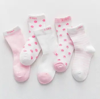 E&Bainel 5pairs Baby Ponožky Nastaviť Deti Ponožky Bavlna Todddler Novorodenca Baby Chlapci, Dievčatá Mäkké Ponožky Baby Ponožky 0-2 roky