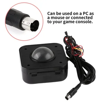 Svetelné 4,5 cm Okrúhle LED Trackball Myši PS/2 PCB Konektor Pre Arkádovej