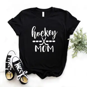 Hokej Mama Tlač Ženy tričko Bavlna Lumbálna Funny t-shirt Dar Pani Yong Dievča 6 Farieb Top Tee ZY-639
