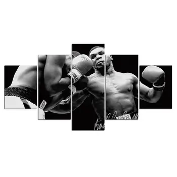 Modulárny Hd Vytlačí Obrázok Domáce Dekorácie 5 Kus Tyson Boxerské Obrazy Obrázok Plátno Plagát Rám Na Stenu, Kresby Pre Telocvičňa
