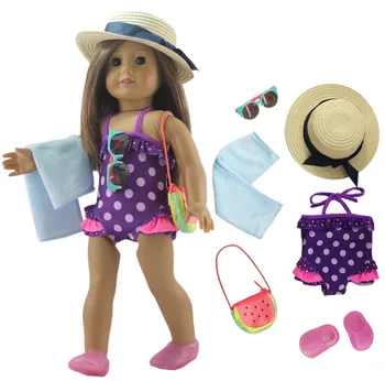 1 Nastavte Bábiky Oblečenie Plávanie Oblek pre 18-palcové American Doll Mnoho Štýl pre Výber